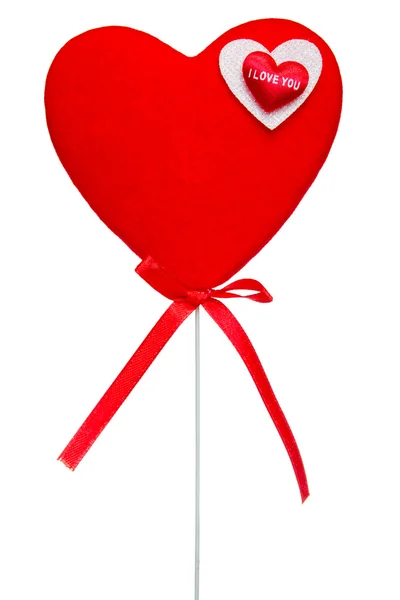 Red heart on stick — Stock Photo, Image