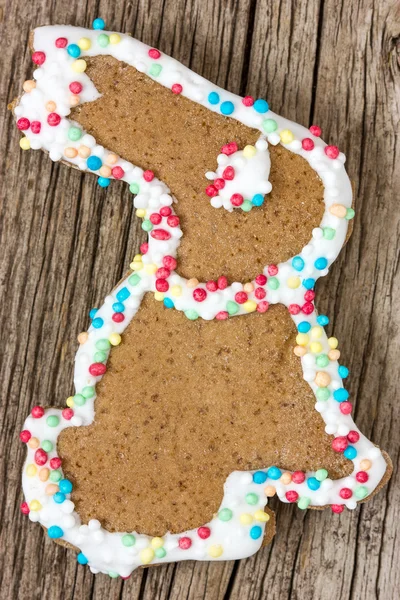 Galleta de pan de jengibre de conejo de Pascua — Foto de Stock