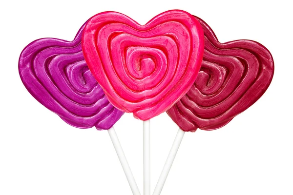 Drie hartvormige lollies — Stockfoto