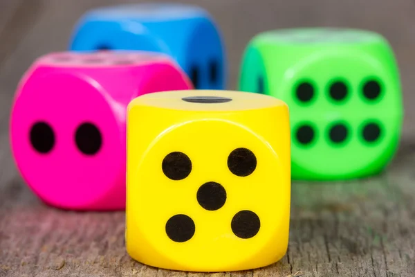 Close-up colorful dice — Stock Photo, Image
