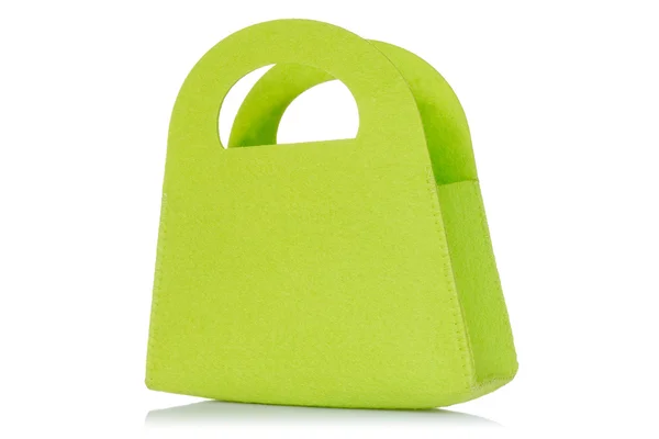 Grüne Tasche isoliert auf weißem Hintergrund — Stockfoto