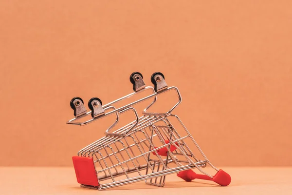 Shopping Cart Upturned Concept Symbol Bankruptcy Crisis Other — 图库照片