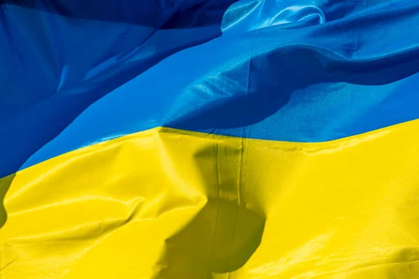 乌克兰国旗面料纺织品背景 — 图库照片