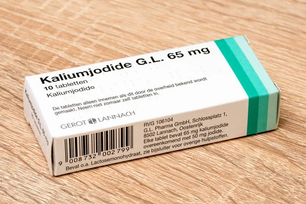 Kupiskis Litva Březen 2022 Kaliumjodid Tablety Pro Použití Případě Jaderné — Stock fotografie