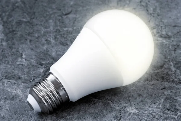 Glowing Led Light Bulb Concept Creativity Innovation Solution — Stockfoto