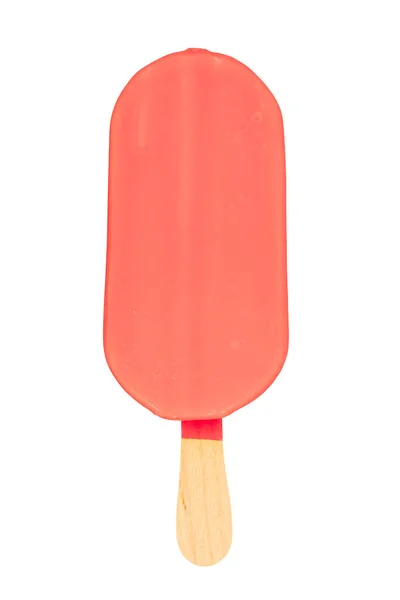 Красное Мороженое Клубничным Вкусом Палочке — стоковое фото