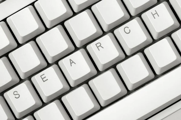 Boutons Recherche Sur Clavier Blanc Concept Recherche Sur Internet — Photo