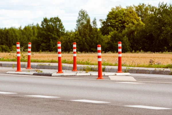Orange Traffic Cones Highway Traffic Control — Zdjęcie stockowe