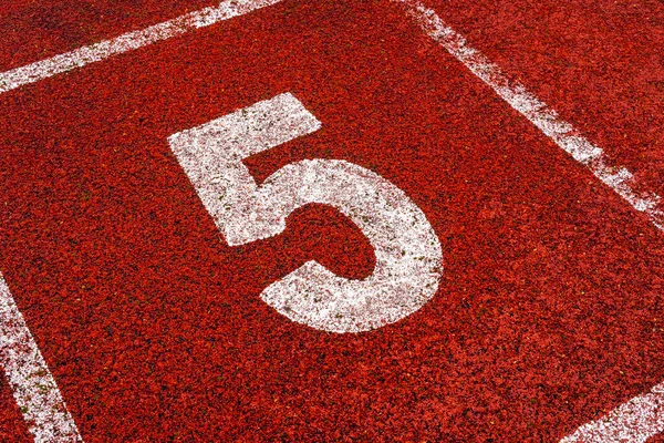 Number Start Point Running Track Athlete Track Stadium Running Track — Stock Photo, Image