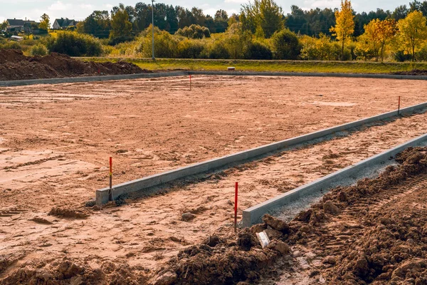 Förberedelse Byggarbetsplatsen Tung Jord Bearbetad — Stockfoto