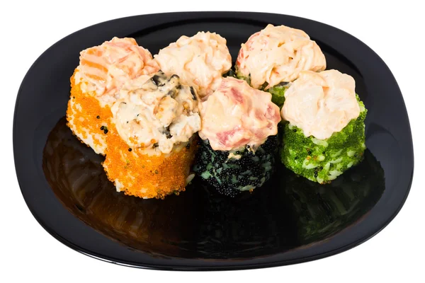 Maki sushi with caviar "Tobiko". — Stock Photo, Image