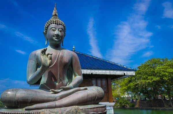 Bênção Buda no Templo Budista de Gangarama, Sri Lanka — Fotografia de Stock