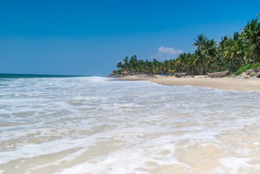 inanılmaz Hint plajları, siyah sahil varkala. Kerala, Hindistan.