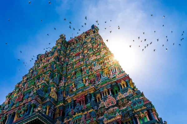 Templo hindu de Meenakshi em Madurai, Tamil Nadu, sul da Índia — Fotografia de Stock