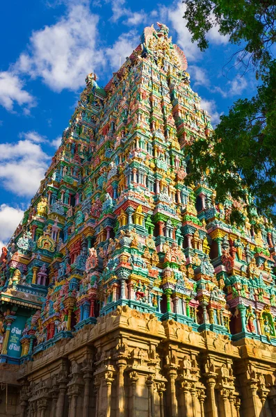 Templo hindu de Meenakshi em Madurai, Tamil Nadu, sul da Índia — Fotografia de Stock