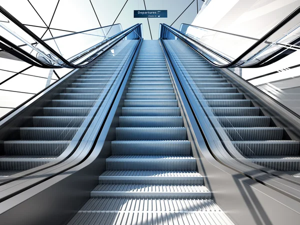 Escalator in futuristic building — Stock Photo, Image