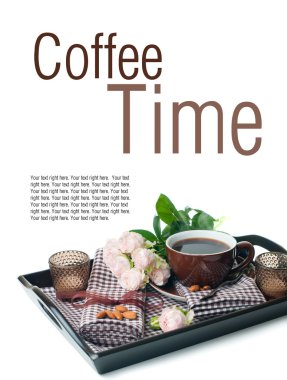 tepsi şablonuna taze kahvaltı