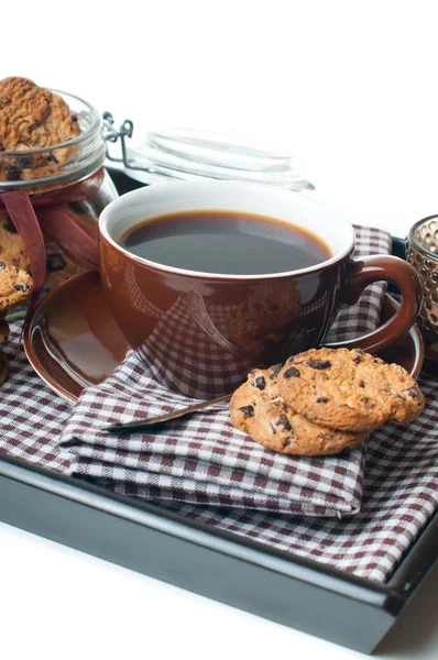 新鲜的早餐、 咖啡和饼干 — 图库照片