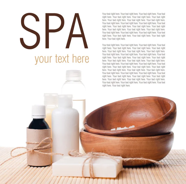 Products for body care and spa template — Stock Photo, Image
