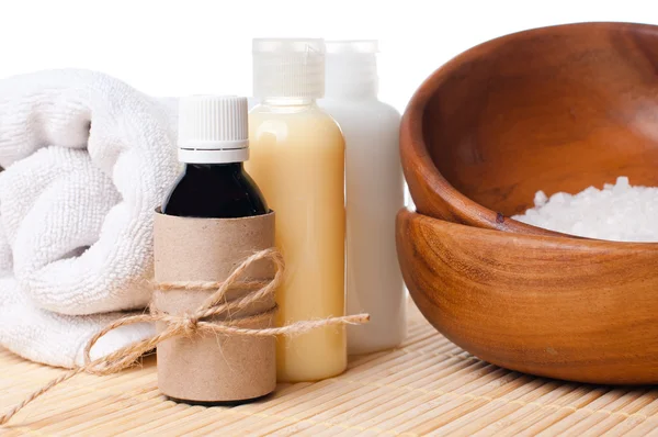 Primer plano de los productos para el spa y el cuidado corporal — Foto de Stock