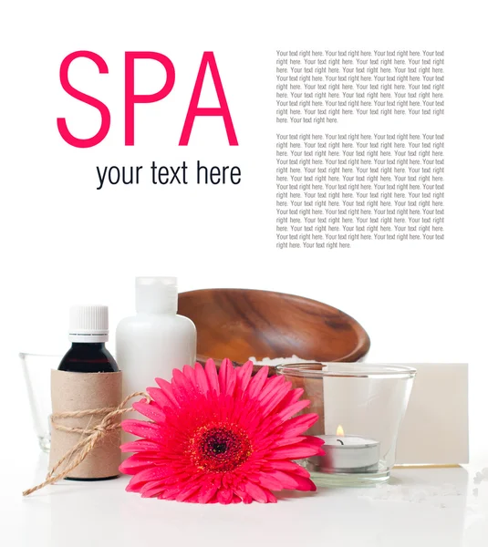 Productos para el cuidado corporal y plantilla de spa — Foto de Stock