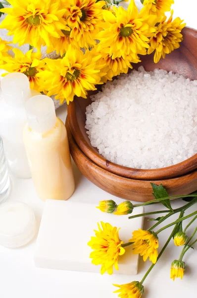 Gros plan sur les produits pour spa et soins du corps — Photo