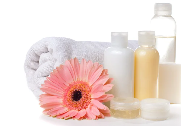 Produtos para spa, cuidados com o corpo e higiene — Fotografia de Stock