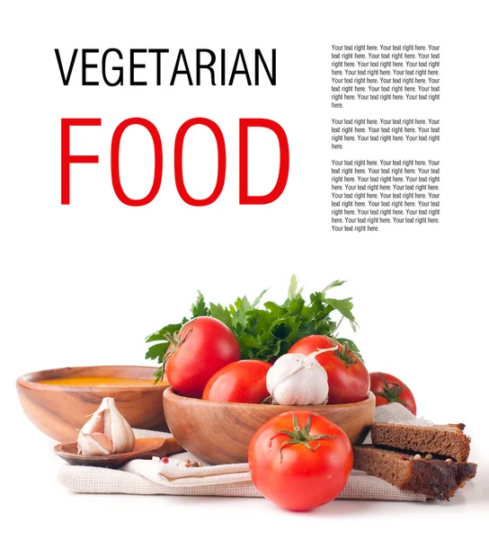 Vegetarian food isolated template — Stock Photo, Image
