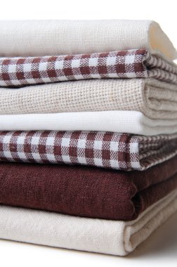 Yeni kumaşlar yığını