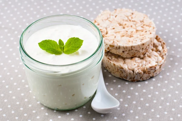 Kaas en yoghurt crème — Stockfoto
