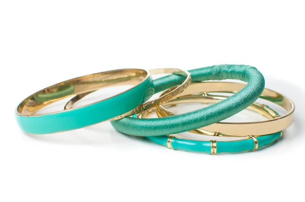 Jewelry, five elegant women's bracelets, isolated — Stock Photo, Image