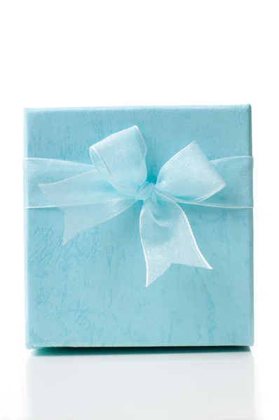 Blue gift box isolated — Stock Photo, Image