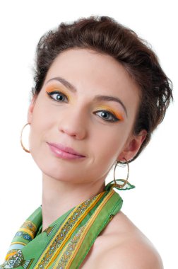 izole ifade makyaj ile genç kız