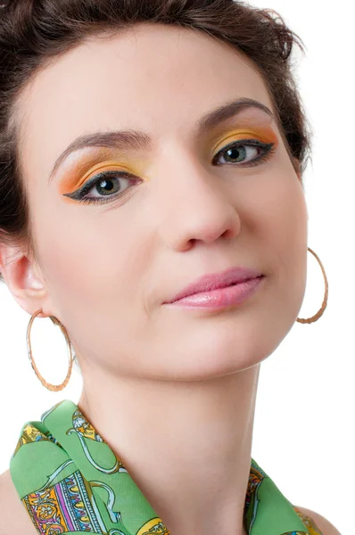 Jong meisje met expressieve make-up, geïsoleerd — Stockfoto