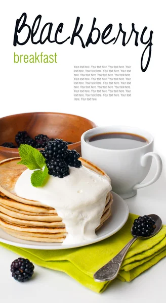 Breakfast isolated, ready template — Stock Photo, Image