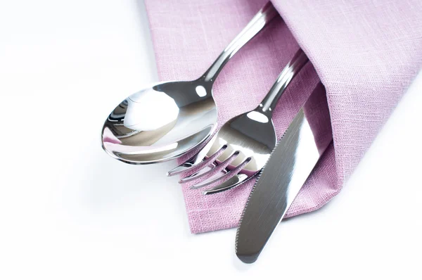 Shiny new cutlery, silverware — Stock Photo, Image