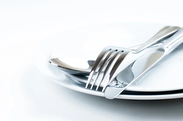Shiny new cutlery, silverware — Stock Photo, Image