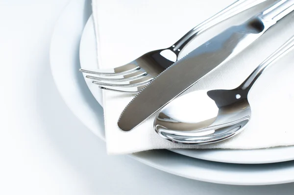 Shiny new cutlery, silverware — Stock Photo, Image