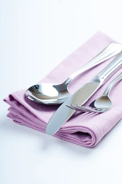 Shiny new cutlery, silverware — Stock Photo, Image