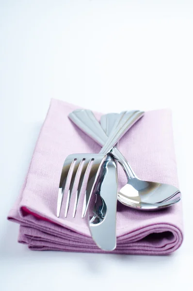 Shiny new cutlery, silverware — Stock Photo, Image