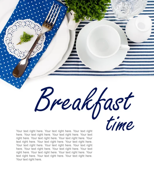 Table setting in navy blue tones — Stock Photo, Image