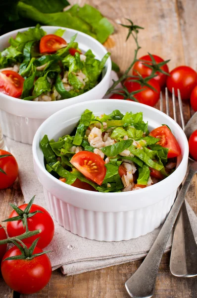 Vegetable salad with spinach — Stock Photo, Image