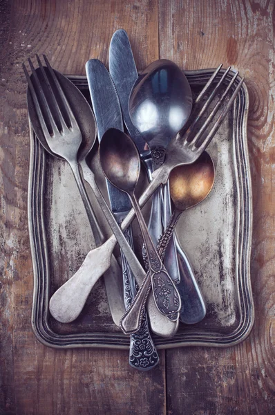 Vintage ornamented cutlery — Stock Photo, Image
