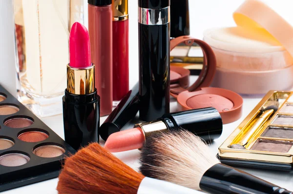 Conjunto de maquillaje y cosméticos — Foto de Stock