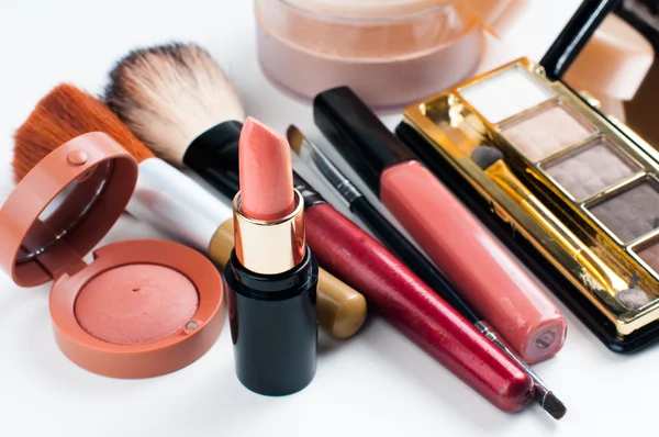 Conjunto de maquillaje y cosméticos — Foto de Stock