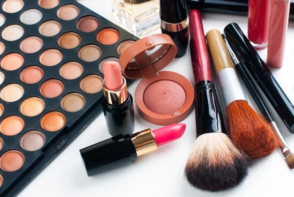 Conjunto de maquillaje y cosméticos — Foto de Stock