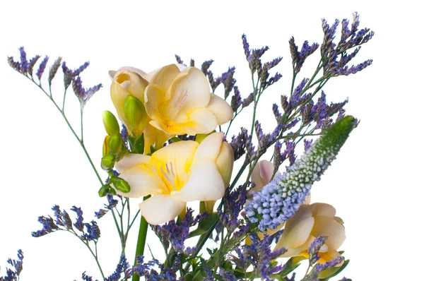 Bouquet of yellow and purple flowers — Stock Photo, Image