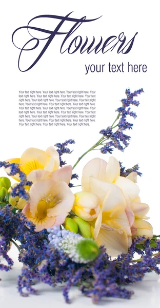 Bouquet of yellow and purple flowers — Stock Photo, Image