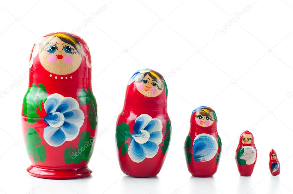 red matryoshka Russian dolls