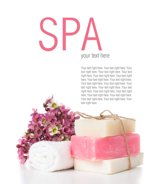 Products for spa in pink — Stock Photo, Image